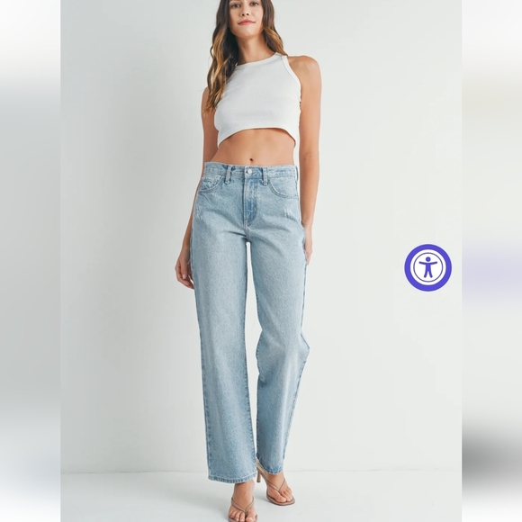 Just Black Denim - Just Black Denim Relaxed Waist Straight Denim